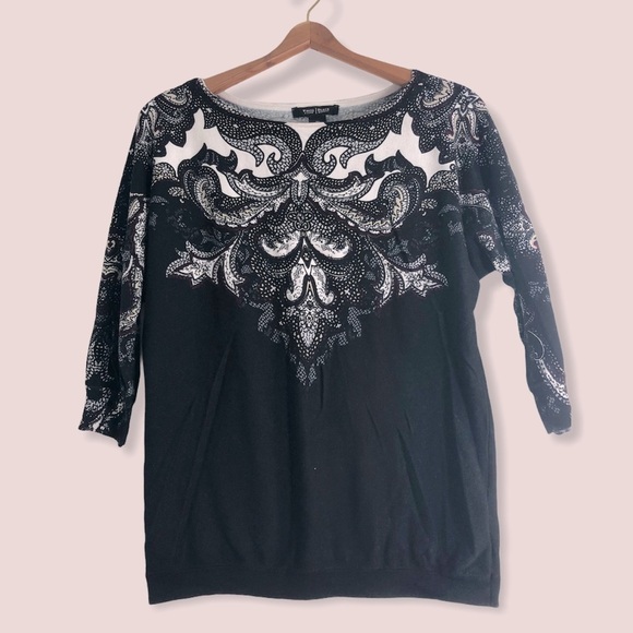 WHBM PRINTED DOLMAN SLEEVE PULLOVER - Picture 4 of 5